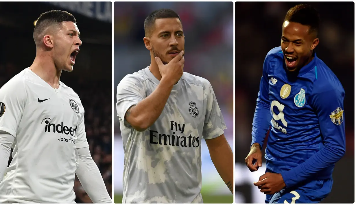 Real Madrid akan mengawali La Liga 2019-2020 dengan skuat lengkap. Hadirnya pemain baru seperti Luka Jovic dan Eden Hazard diharapkan bisa menjadi penyegar skuat Los Blancos. Berikut 5 pemain anyar Real Madrid yang siap beri kejutan di musim ini. (Kolase Foto AFP)