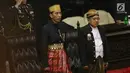 Presiden Joko Widodo (Jokowi) dan Wakil Presiden Jusuf Kalla pada Sidang Tahunan MPR di kompleks Parlemen, Senayan, Jakarta, Rabu (16/8). Sidang tersebut beragendakan mendengar pidato Presiden Joko Widodo selaku Kepala Negara. (Liputan6.com/Johan Tallo)