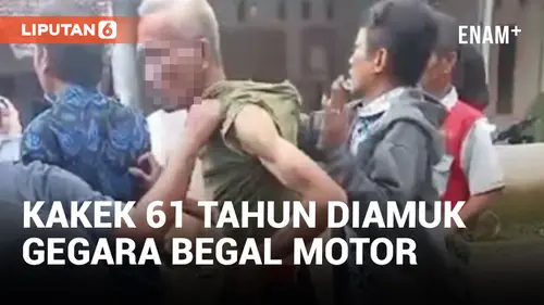 VIDEO: Nekat Begal Motor Wanita Muda, Kakek 61 Tahun di Lebak Banten Diamuk Warga