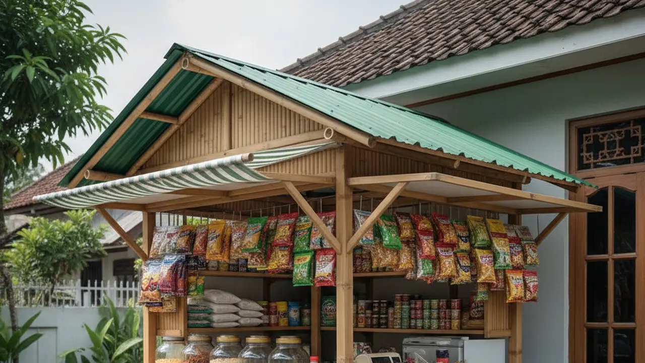 Inspirasi Warung Sembako Terbuka di Teras Rumah yang Hemat Tempat