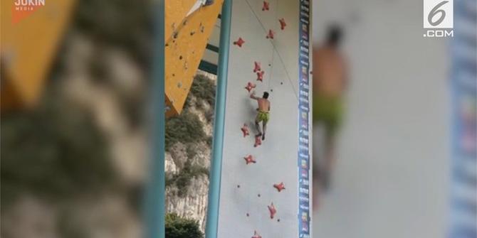 VIDEO: Hebat, Aksi Wall Climbing dalam Hitungan Detik