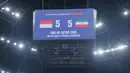 Skor 5-5 bertahan hingga berakhirnya ekstra time dalam laga final Piala Asia Futsal 2026 antara Timnas Futsal Indonesia melawan Iran yang berlangsung di Indonesia Arena, Senayan, Jakarta, Sabtu (07/02/2026). (Bola.com/Bagaskara Lazuardi)