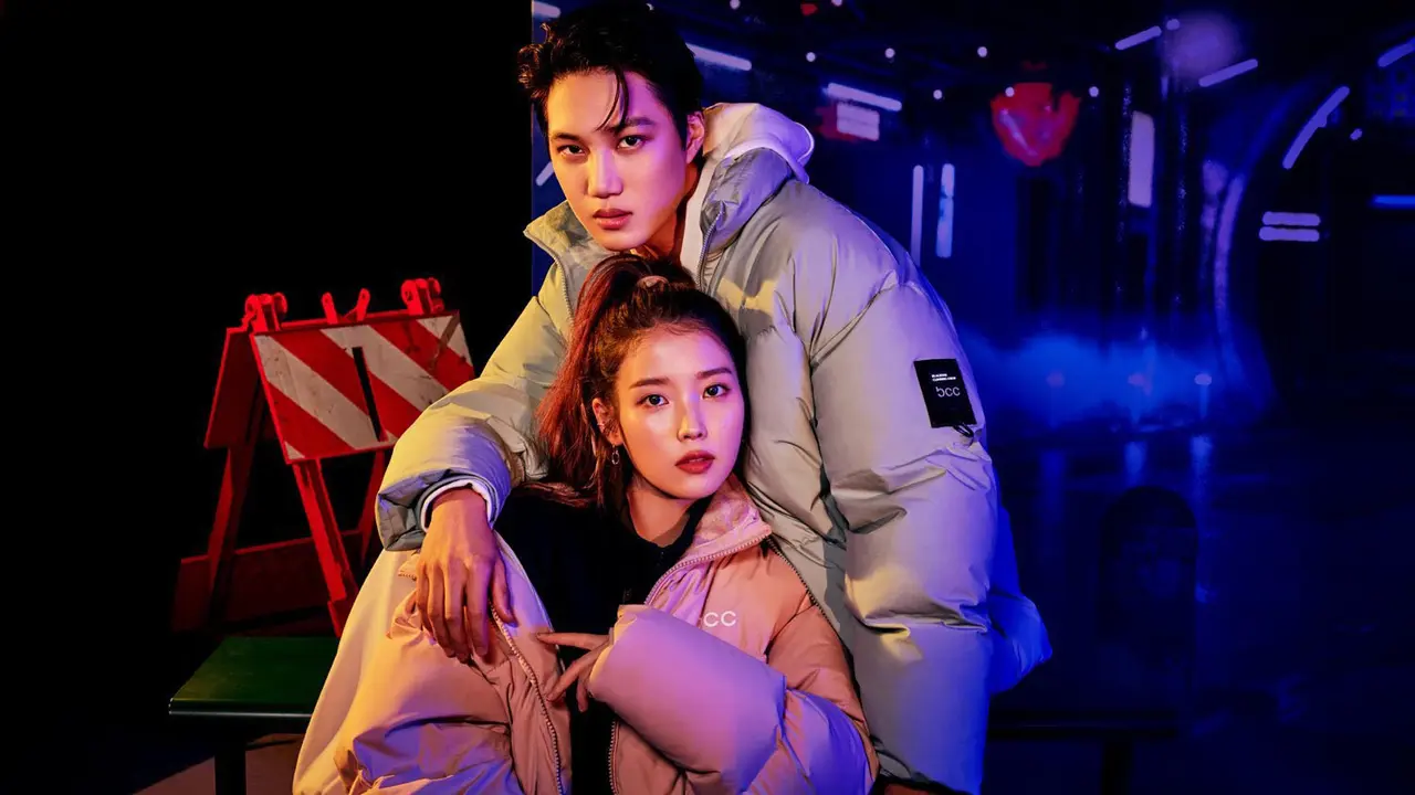 Pemotretan IU dan Kai EXO sebagai brand ambassador BLACKYAK