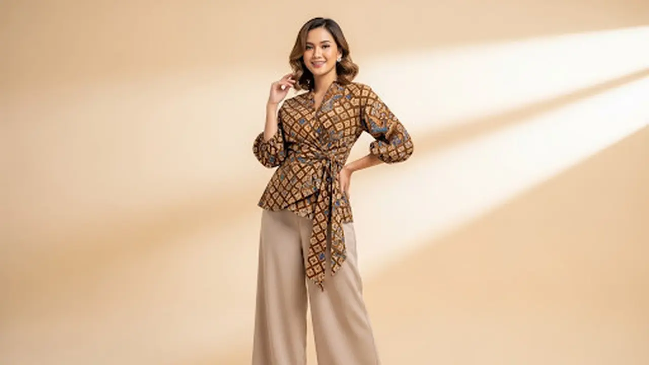 Batik Wrap Top Balon