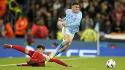 Man City sejatinya sempat tertinggal lebih dahulu akibat gol Osman Bukari. (AP Photo/Dave Thompson)