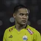 Kiper Persija Jakarta, Andritany Ardhiyasa, usai tampil melawan Arema FC pada laga Liga 1 di SUGBK, Jakarta, Sabtu (31/3/2018). Persija menang 3-1 atas Arema FC. (Bola.com/Vitalis Yogi Trisna)