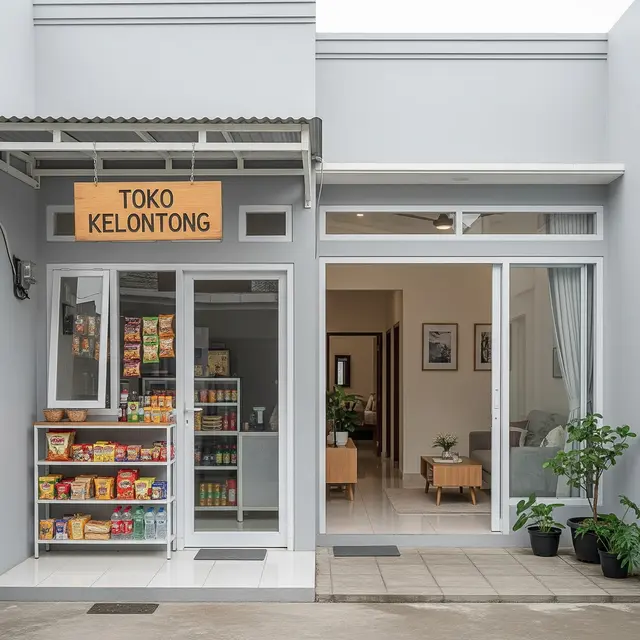 Rumah Minimalis dengan Ruko di Depan dan Hunian di Belakang