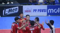 Tim putra Tectona Bandung menjuarai kejuaraan bola voli Nusantara Cup 2024 setelah mengalahkan Bintang Mahameru Sejahtera Bekasi pada laga final di GOR UNY Yogyakarta, Minggu (24/3/2024). (Bola.com/PBVSI)