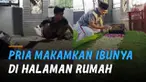Kisah haru seorang pria yang memakamkan ibunya di halaman rumah.