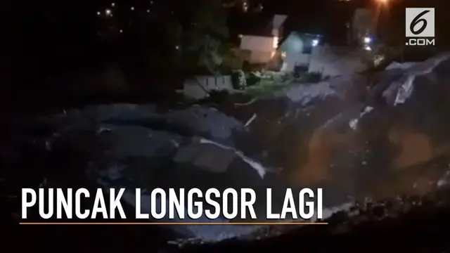 Musibah tanah longsor terjadi kembali di kawasan jalur Puncak Bogor Jawa Barat, Rabu malam.
