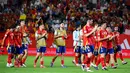 Kemenangan atas Denmark mengantar Spanyol mengambil puncak klasemen Grup A4 UEFA Nations League 2024/2025 dengan tujuh poin atau unggul satu poin atas Denmark. (JOSE JORDAN/AFP)