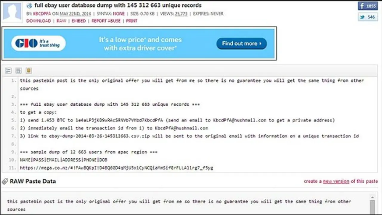 Hacker Jual Data Pribadi Pengguna eBay Secara Online?