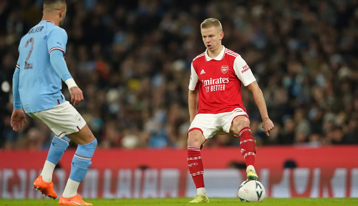 Sebelum membela Arsenal, Zinchenko pernah membela Manchester City selama enam musim. (AP Photo/Dave Thompson)