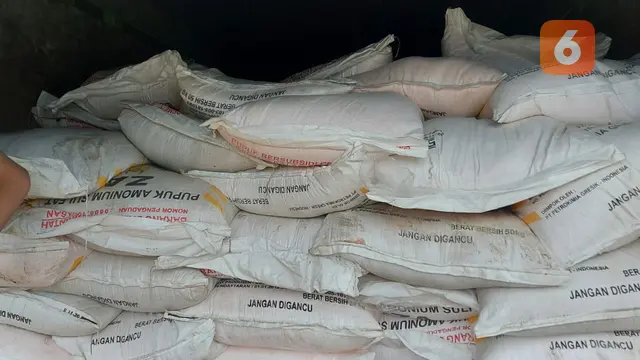 Pupuk bersubsidi jenis ZA yang diamankan Polres Blora. (Liputan6.com/Ahmad Adirin)