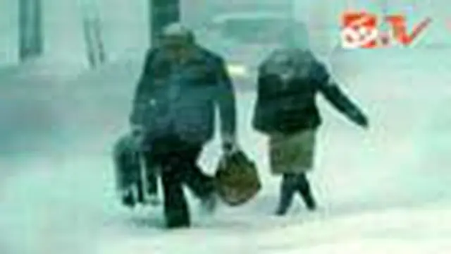 Badai Salju Lumpuhkan Aktivitas Warga