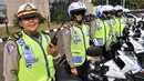Aksi polwan saat jaga pengamanan pelantikan presiden-wakil presiden terpilih Jokowi Widodo-Jusuf Kalla, Jakarta, (20/10/14). (Liputan6.com/Miftahul Hayat)  