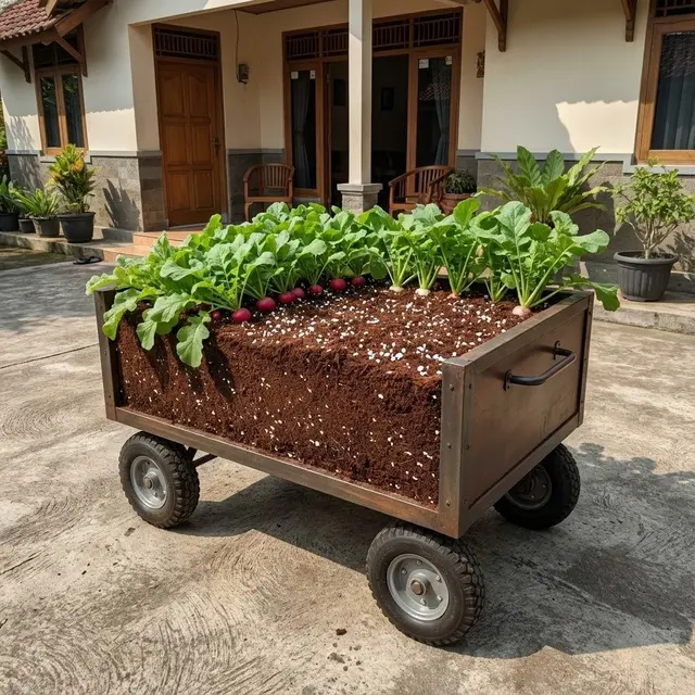 Model Kebun Mini di Teras Cor Tanpa Tanah