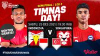 Link Live Streaming Indonesia Vs Singapura Semifinal Leg Kedua Piala AFF 2020 di Vidio. (Sumber : dok. vidio.com)