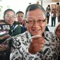 Menteri Energi dan Sumber Daya Mineral (ESDM) Arifin Tasrif ditemui di JCC Senayan, Jakarta, Rabu (14/8/2024). Arifin menjelaskan mengenai rencana suntik mati PLTU Suralaya. (arief/Liputan6.com)