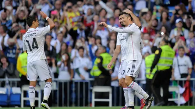 Cristiano Ronaldo berhasil mencetak hattrick sekaligus membawa Real Madrid memetik kemenangan 7-3 atas Getafe di laga terakhir La Liga Spanyol musim ini, Minggu (24/5) dini hari WIB.