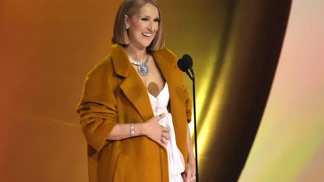 Celine Dion secara mengejutkan tampil di Grammy Awards 2024. (AP Photo/Chris Pizzello)