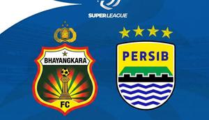 Bhayangkara FC vs Persib Bandung di BRI Super League. (Bola.com/Generated AI)