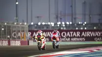 Pembalap Indonesia, Mario Suryo Aji saat mentas di Moto2 Qatar 2024. (X/Honda Team Asia)