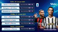 Pertandingan Liga Italia pekan ke-20 dapat disaksikan melalui platform streaming Vidio. (Dok. Vidio)