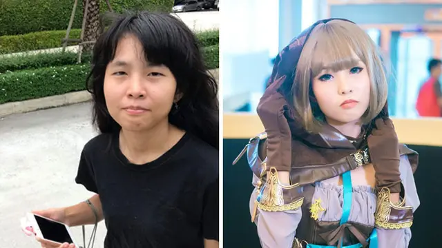 7 Potret Wajah Cosplayer Wanita Sebelum Pakai Makeup Ini Bikin Kaget