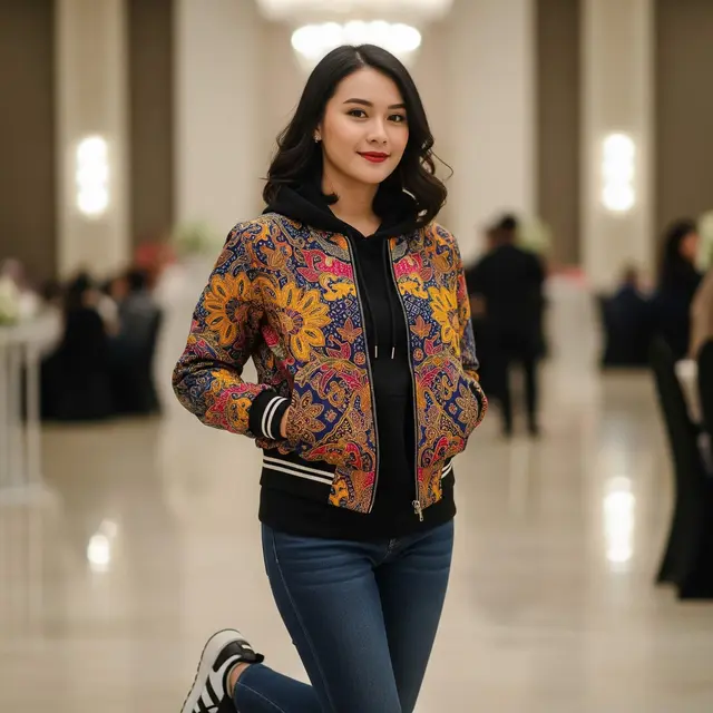 Outer Batik Wanita Pendek Motif Etnik untuk Gaya Santai Formal