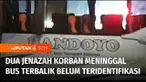 Sebanyak 2 dari 12 korban meninggal bus terbalik di Tol Cipali belum teridentifikasi, sedangkan sembilan korban luka masih dirawat intensif di dua rumah sakit di Purwakarta, Jawa Barat.