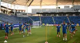 Para pemain Iran mengikuti sesi latihan di Carson Sports Park, California pada Minggu 14 Juni 2026, menjelang pertandingan Grup G Piala Dunia 2026 melawan Selandia Baru. (Patrick T. Fallon/AFP)