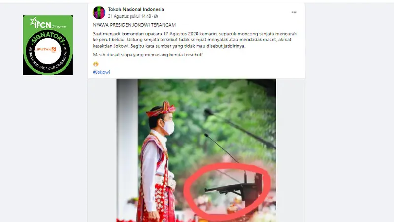 Penelusuran Klaim Foto Sepucuk Senjata Mengarah ke Perut Jokowi