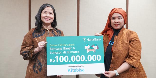 Hana Bank Salurkan Donasi Rp 100 Juta untuk Korban Banjir dan Longsor di Sumatera