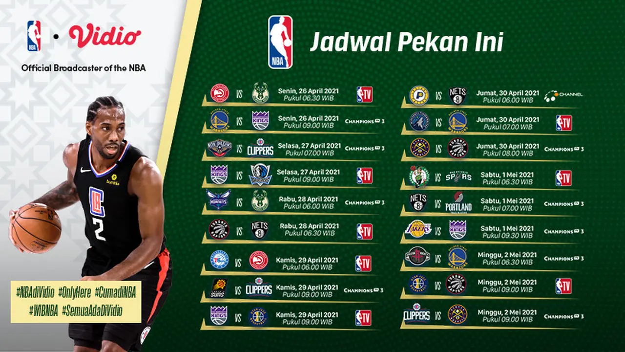 Streaming NBA Pekan Ini di Vidio