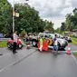 Jalur Padang-Bukittinggi via Malalak ditutup sementara karena jalan amblas. (Liputan6.com/ Dok Satlantas Polres Padang Pariaman)