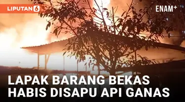 KEBAKARAN LAPAK BARANG BEKAS DI CAKUNG, PULUHAN RUMAH HANGUS