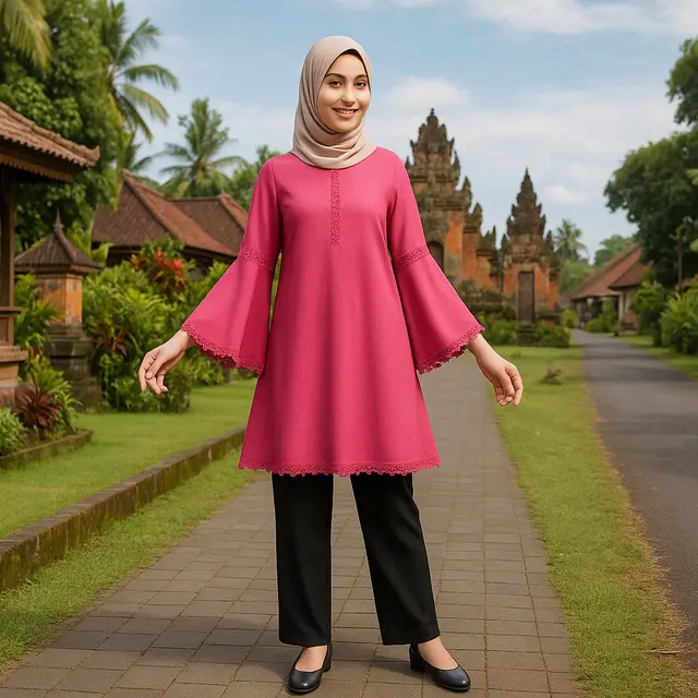 Model Tunik Lengan Lonceng untuk Orang Kurus/via GPT