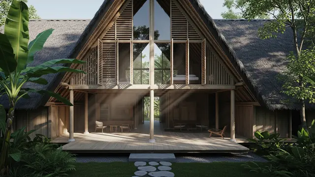 Rumah Desa Dengan Lorong Angin