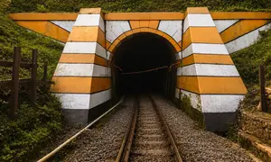 Kondisi terowongan dan rel kereta api di wilayah Daop 9 Jember pascagempa. (Liputan6.com/Hermawan Arifianto)
