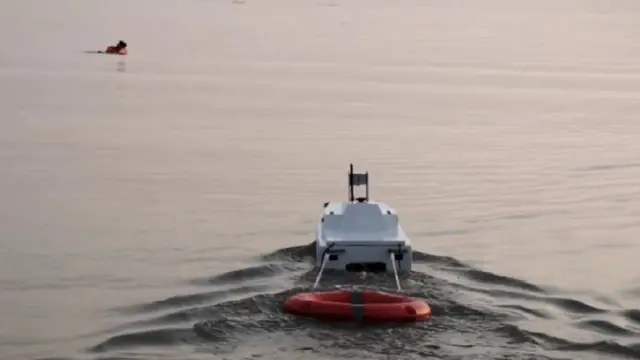 Drone kapal pencari korban kecelakaan YOLO-Boat. (Dian Kurniawan/Liputan6.com)
