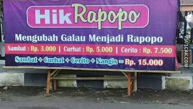 7 Potret Tulisan Spanduk Angkringan Nyeleneh Ini Bikin Geleng Kepala