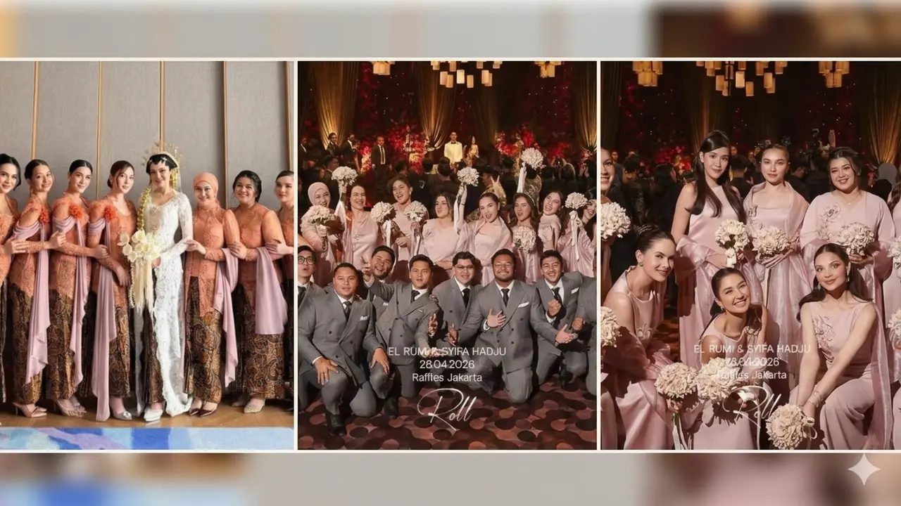 Bridesmaid dan Groomsmen di Pernikahan El Rumi–Syifa Hadju