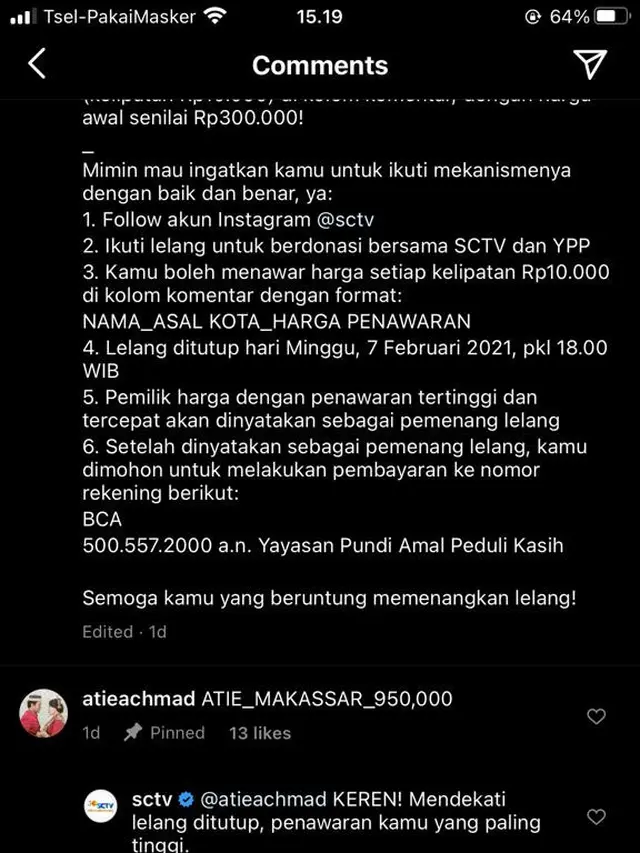Para Bintang Sinetron SCTV Lakukan Aksi Sosial Lelang Barang untuk Membantu Korban Bencana Alam
