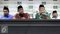 Konferensi pers persiapan jelang Muktamar NU di Jakarta, Jumat (24/7/2015). Muktamar Nahdatul Ulama ke-33 akan berlangsung tanggal 1-5 Agustus 2015 di Jombang. (Liputan6.com/Helmi Afandi)