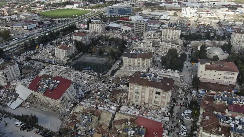 Foto Udara Kehancuran Kota Hatay Jadi Saksi Dahsyatnya Gempa Turki