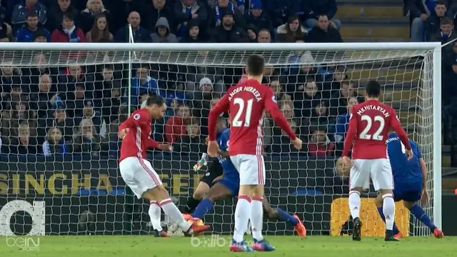 Bermain di Leicester, MU mendominasi pertandingan dengan gol-gol dari Mkhitaryan, Ibrahimovic, dan Juan Mata. (Ballball Video)