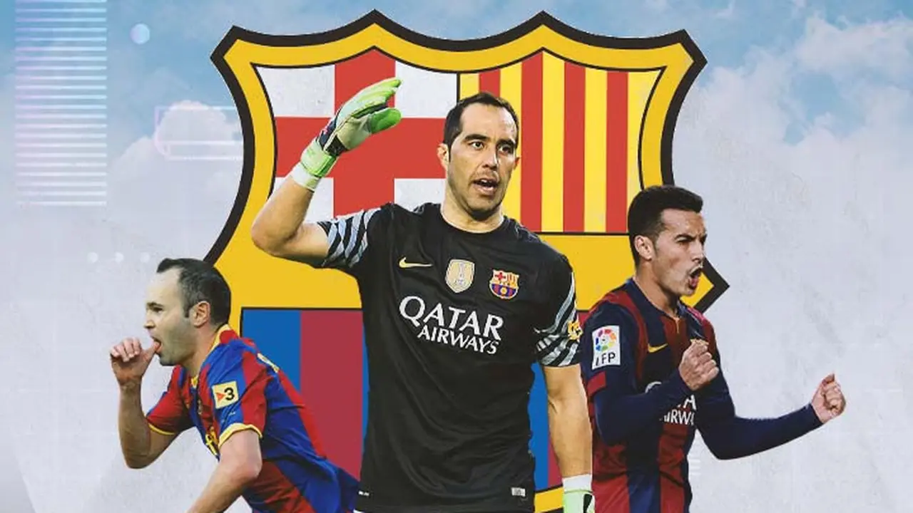 Barcelona - Andres Iniesta, Claudio Bravo, Pedro