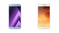 Samsung Galaxy A7 2017 dan C9 Pro. Liputan6.com/Mochamad Wahyu Hidayat