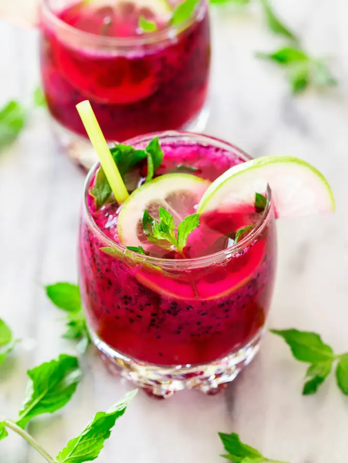 buah naga lemon mint segar